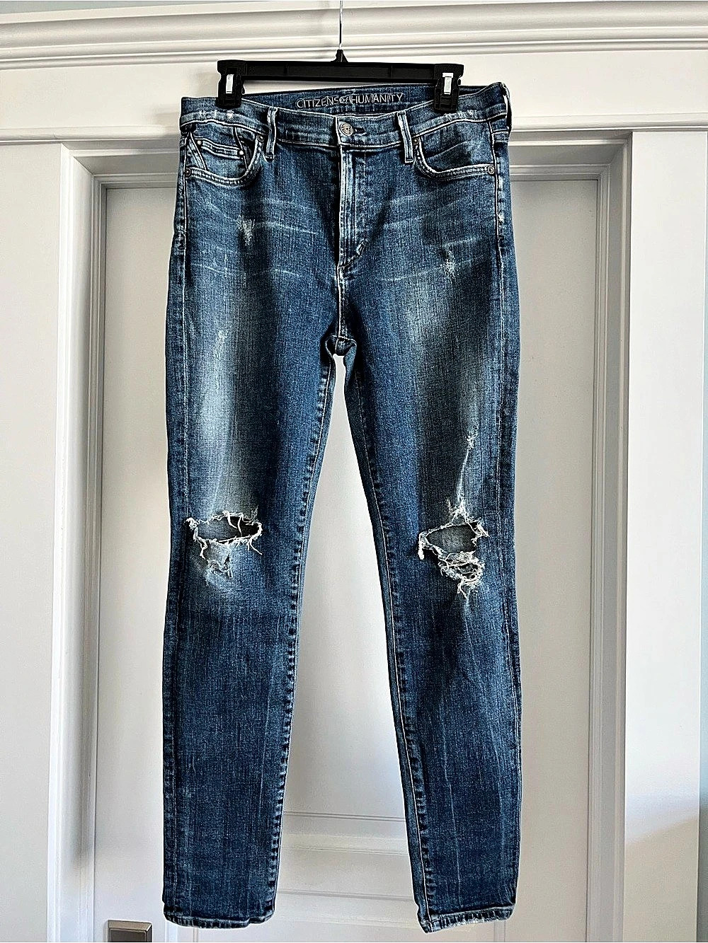Citizens of Humanity Rocket high waisted Skinny Distressed Jeans in Blue